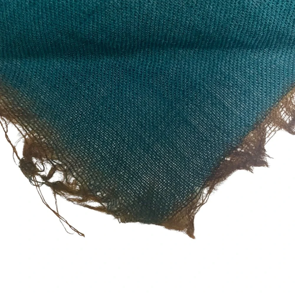 Vintage Glentex Teal Floral Tapestry Square Scarf Fringed Edge Victorian Style